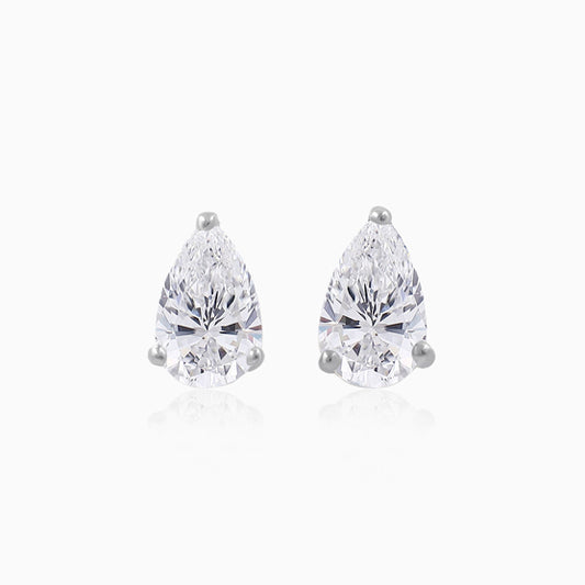 Pear Silver Stud Earring