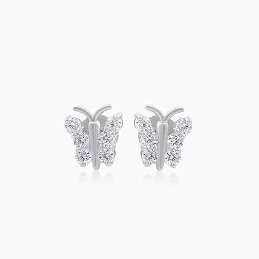 Butterfly Design Silver Stud Earring