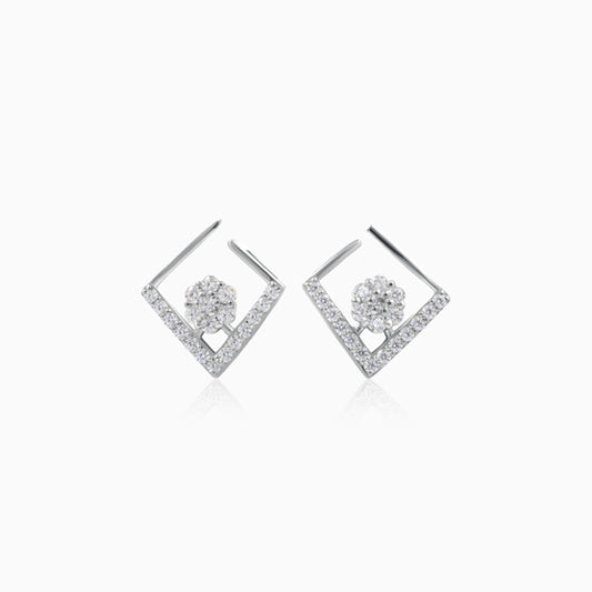 Ecstatic Silver Open Stud Earring