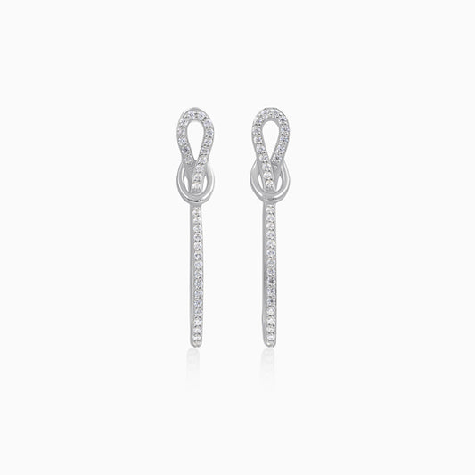 Silver Curvaceous Twisted Drop Earring