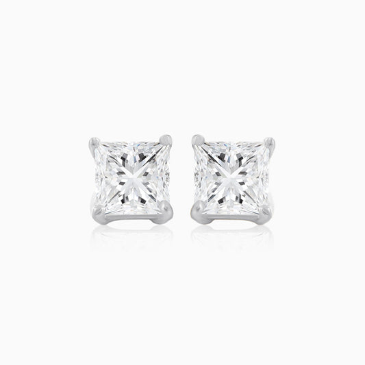 Princess Silver Stud Earring