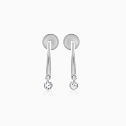 Majestic Silver C-Hoop Earring