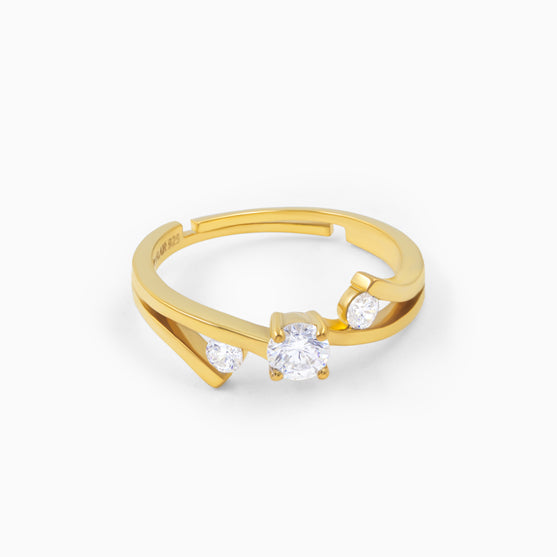 Three Stone Sterling Silver Ring