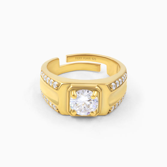 Silver Men's Solitaire Ring