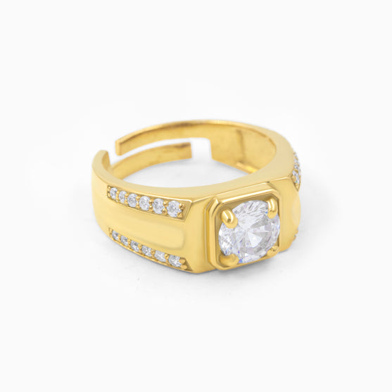 Silver Men's Solitaire Ring