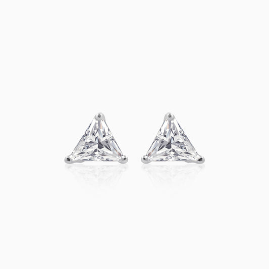 Triangle Solitary Silver Stud Earring