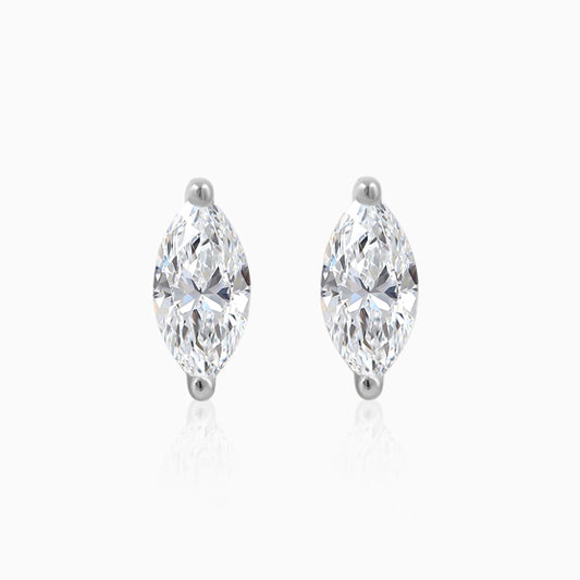 Marquise Silver Stud Earring