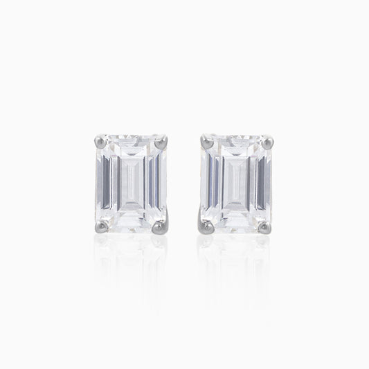 Emerald Silver Stud Earring