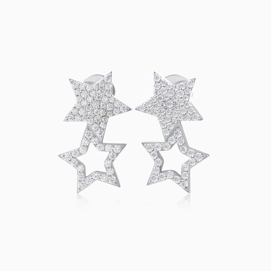 Star Design Sterling Silver Drop Earring