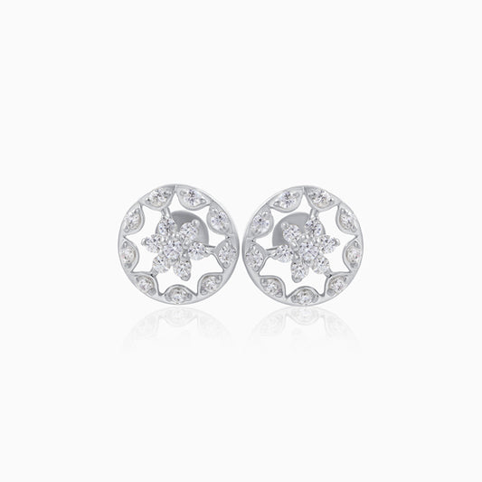 Flashy Silver Stud Earring