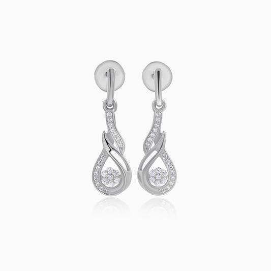 Sculptural Silver Drop Earring