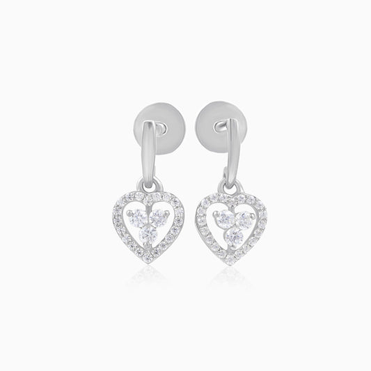 Silver Amore Drop Earrings