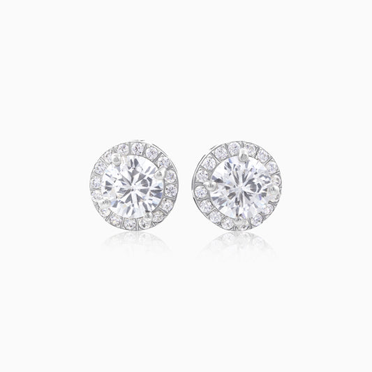 Silver Solitaire Stud Earring
