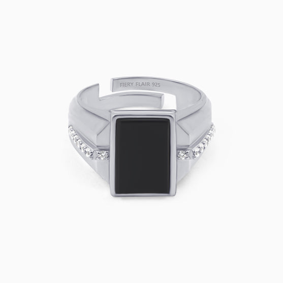 Black Stone Silver Ring