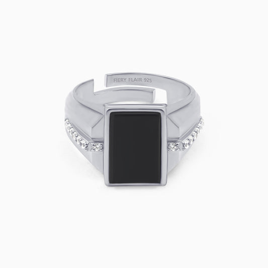 Black Stone Silver Ring