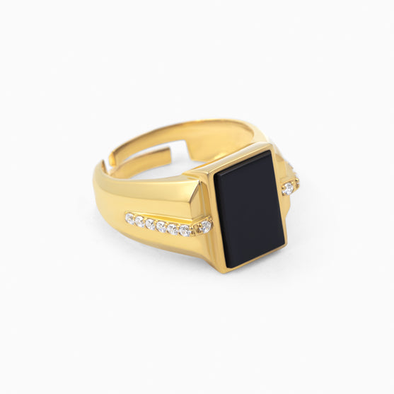 Black Stone Silver Ring