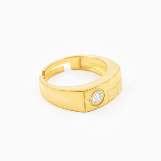 Single Stone Men's Silver Ring