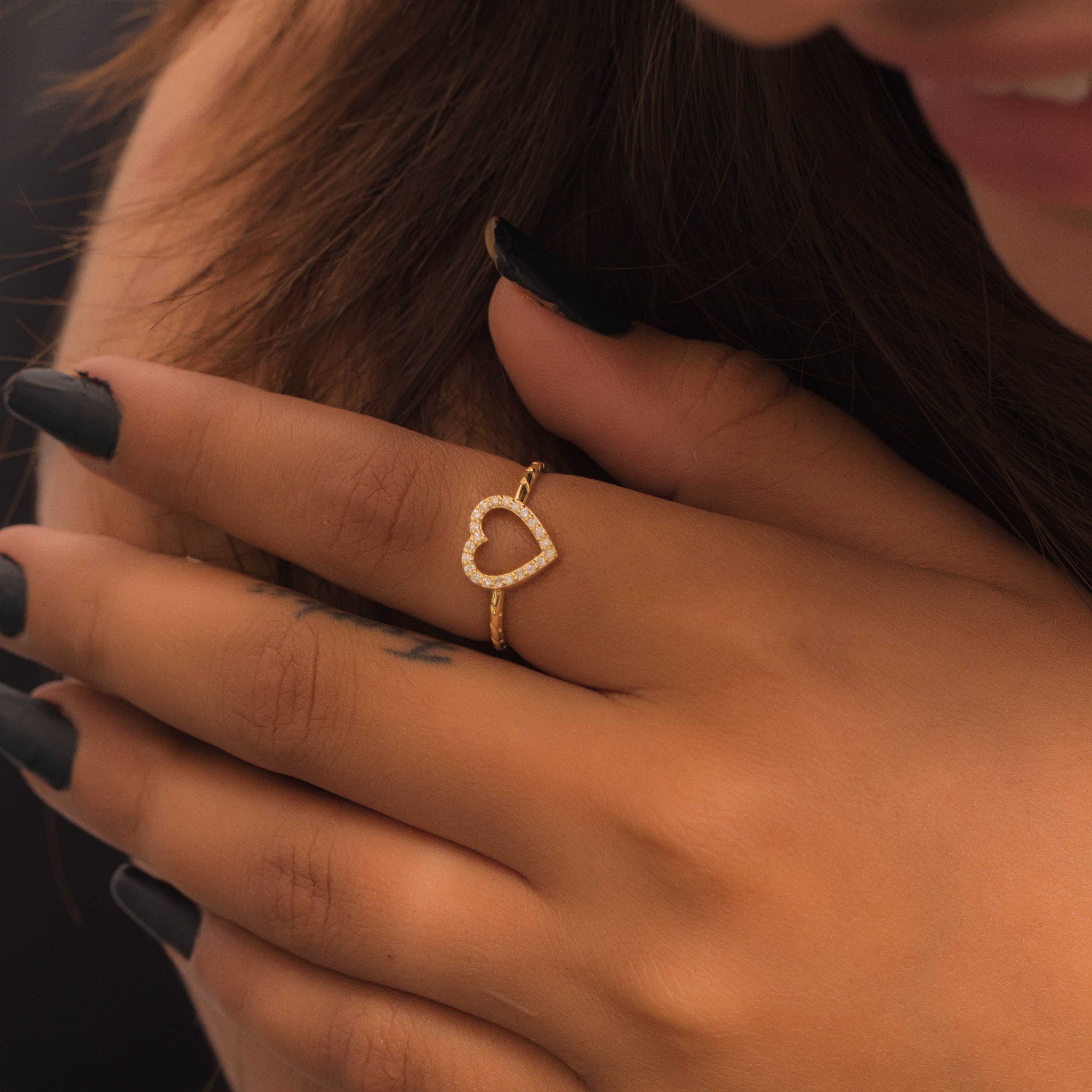 Stylish Heart Silver Ring