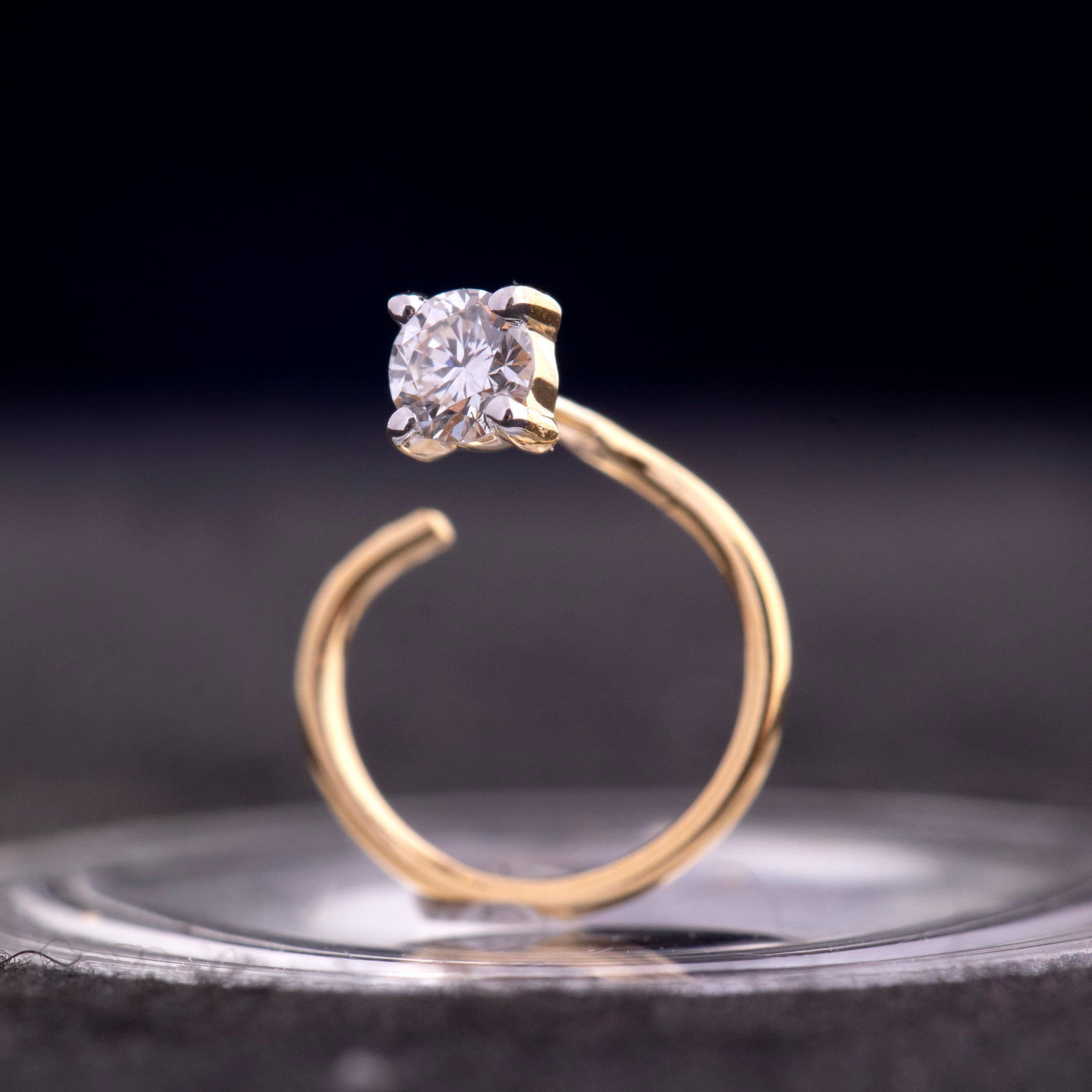 Single Stone Diamond Nose Pin