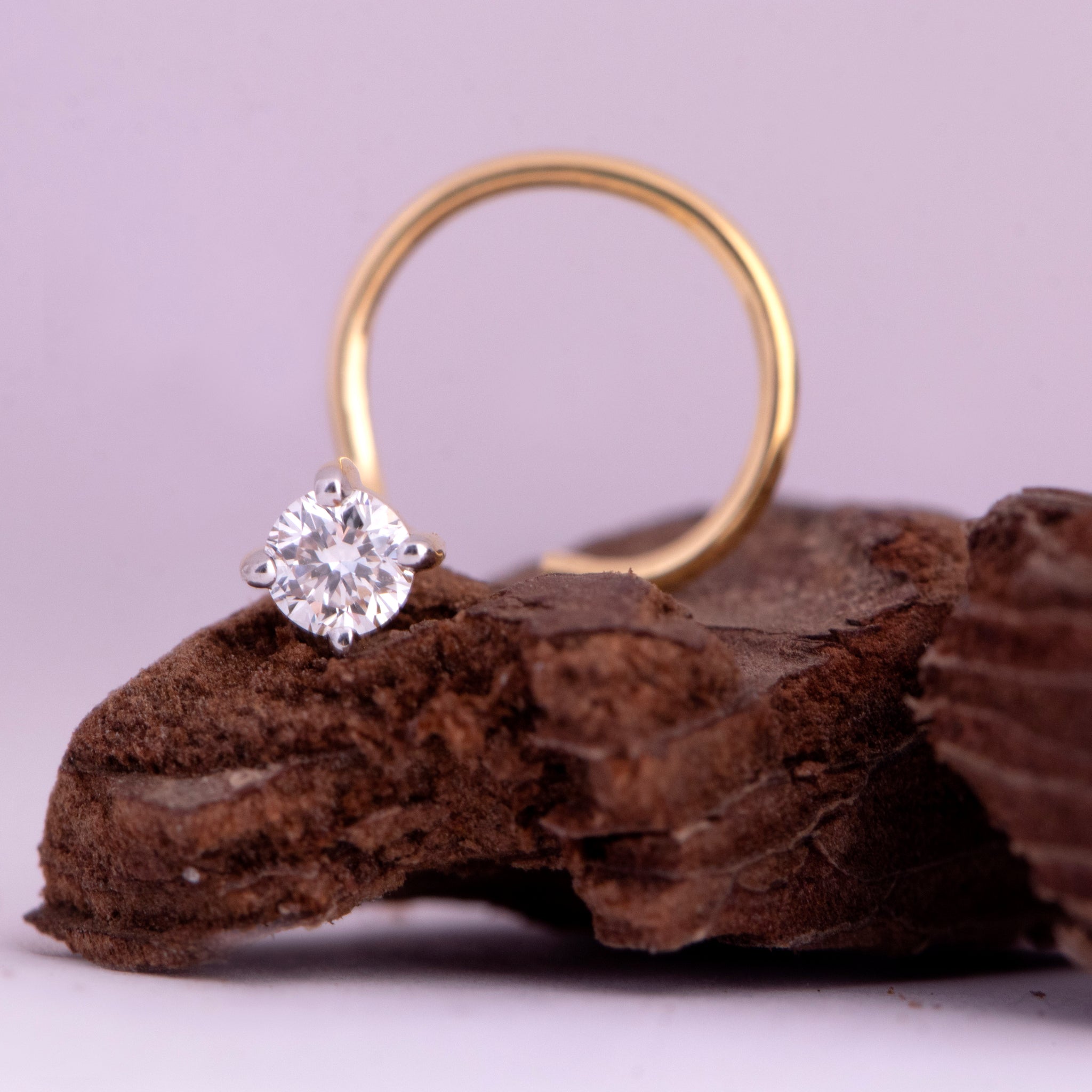 Single Stone Diamond Nose Pin