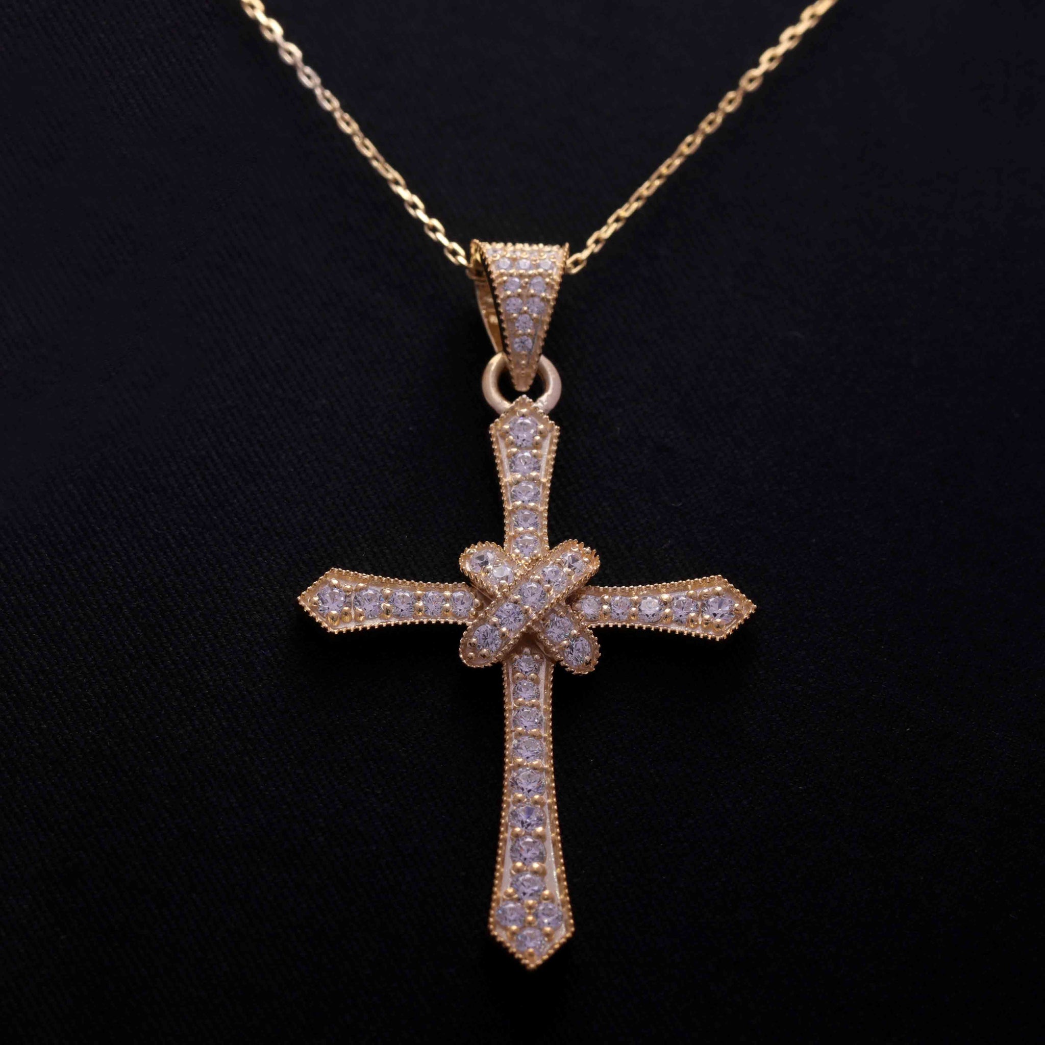 Holy Cross Diamond Pendant Necklace