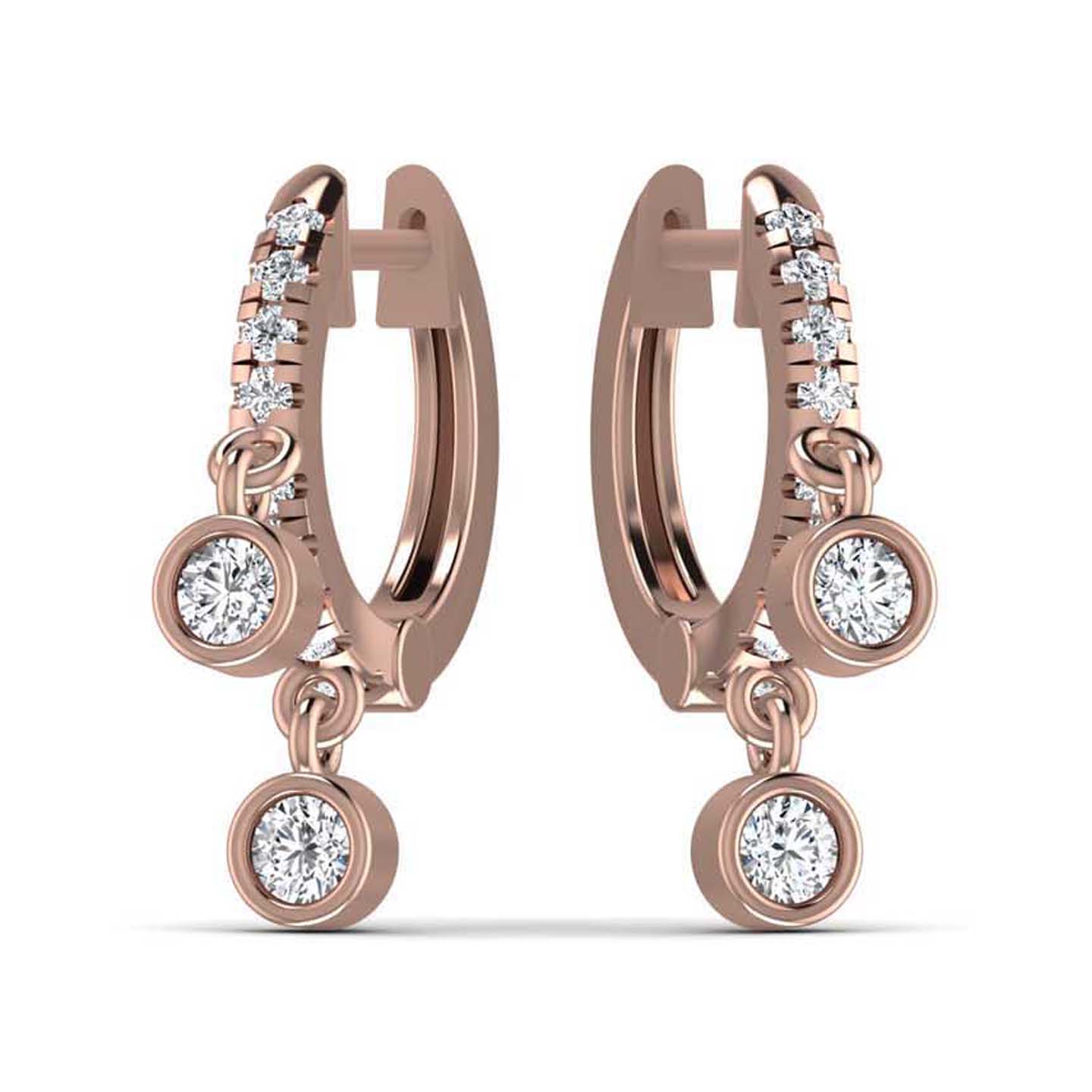 Diamond Gold Hoop Earrings