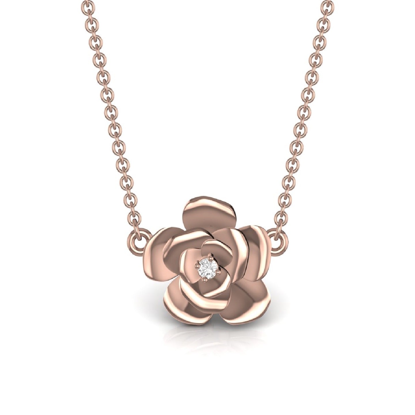 Rose Silver Pendant Necklace