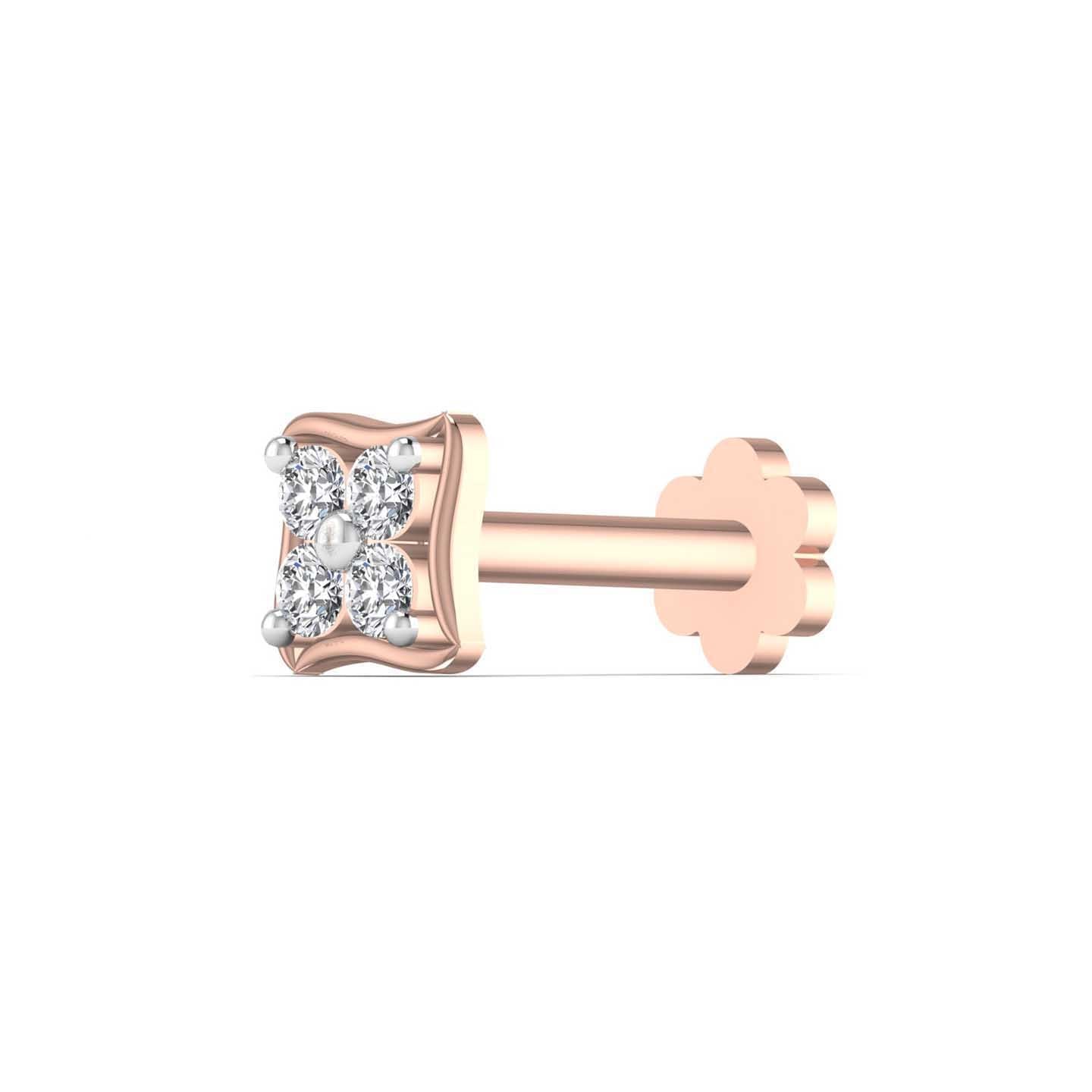 lab diamond nose pin