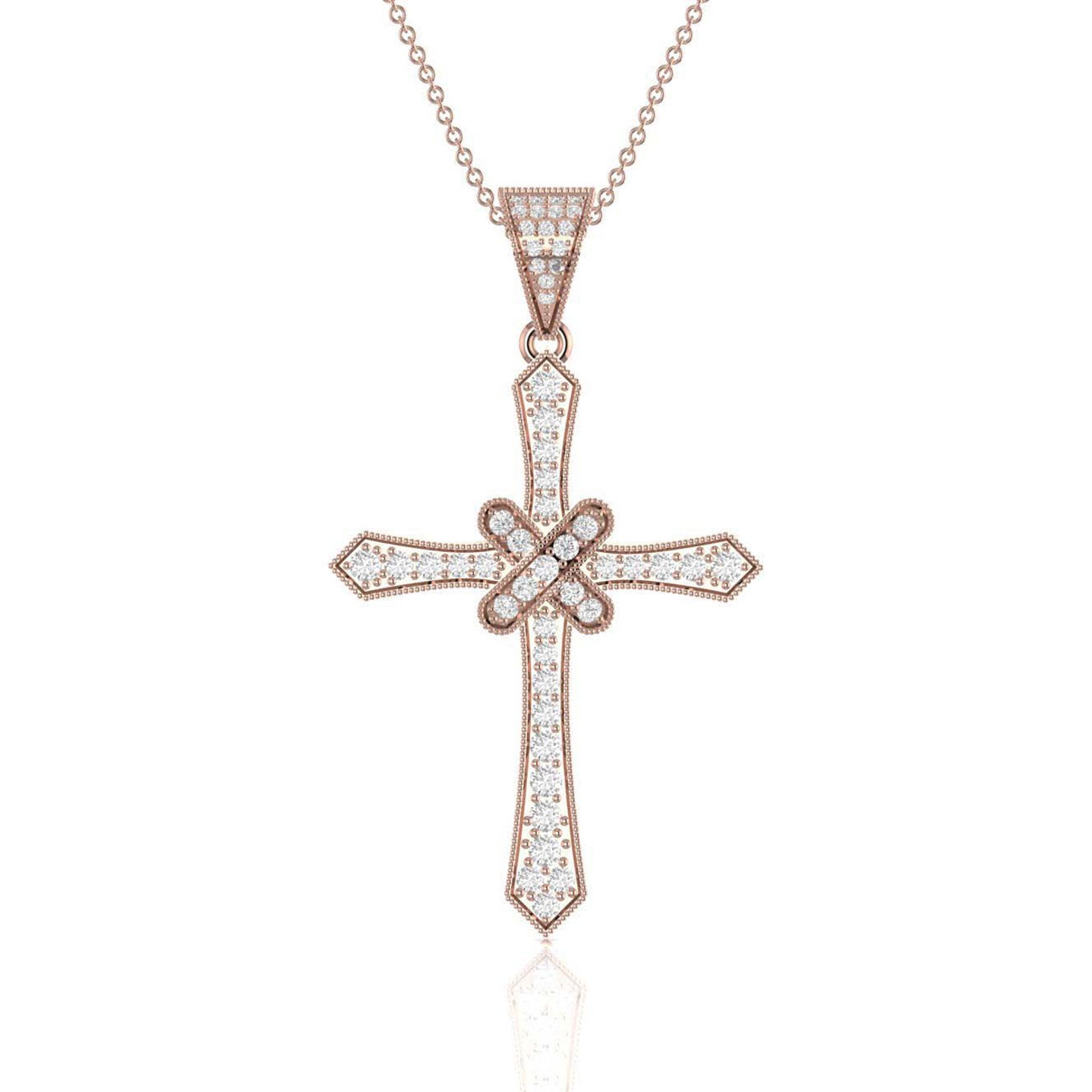 Holy Cross Diamond Pendant Necklace
