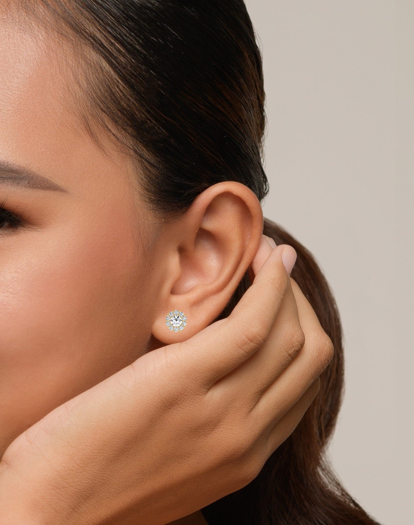 Solitaire Lab Diamond Stud Earrings
