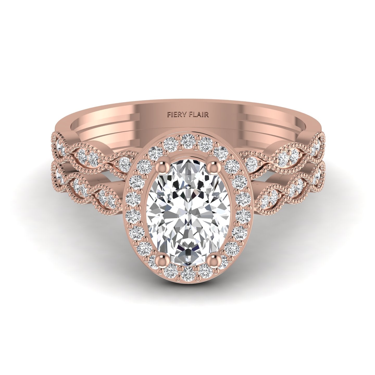 Bridal Oval Lab Diamond Ring