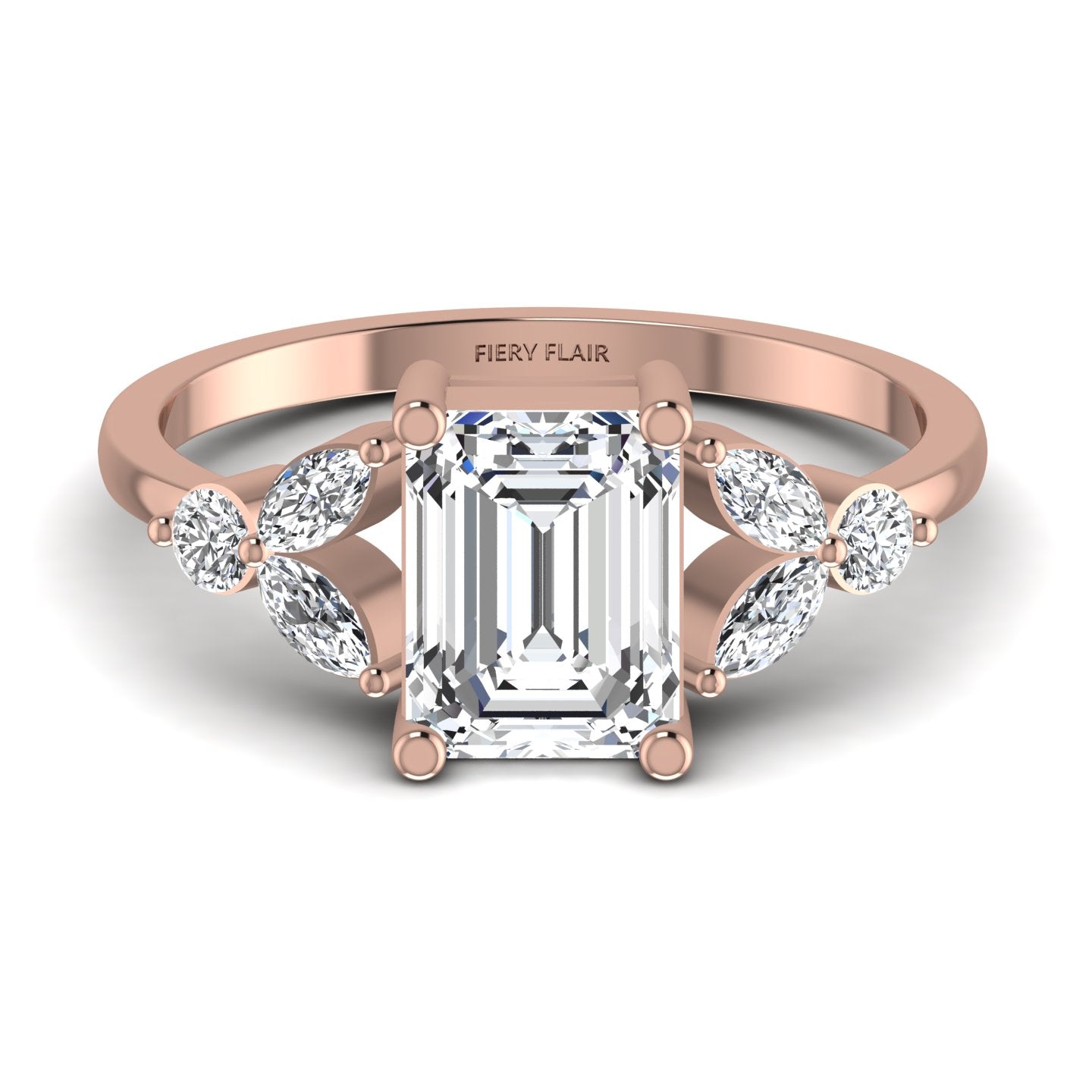 Marquise Emerald Lab Diamond Ring
