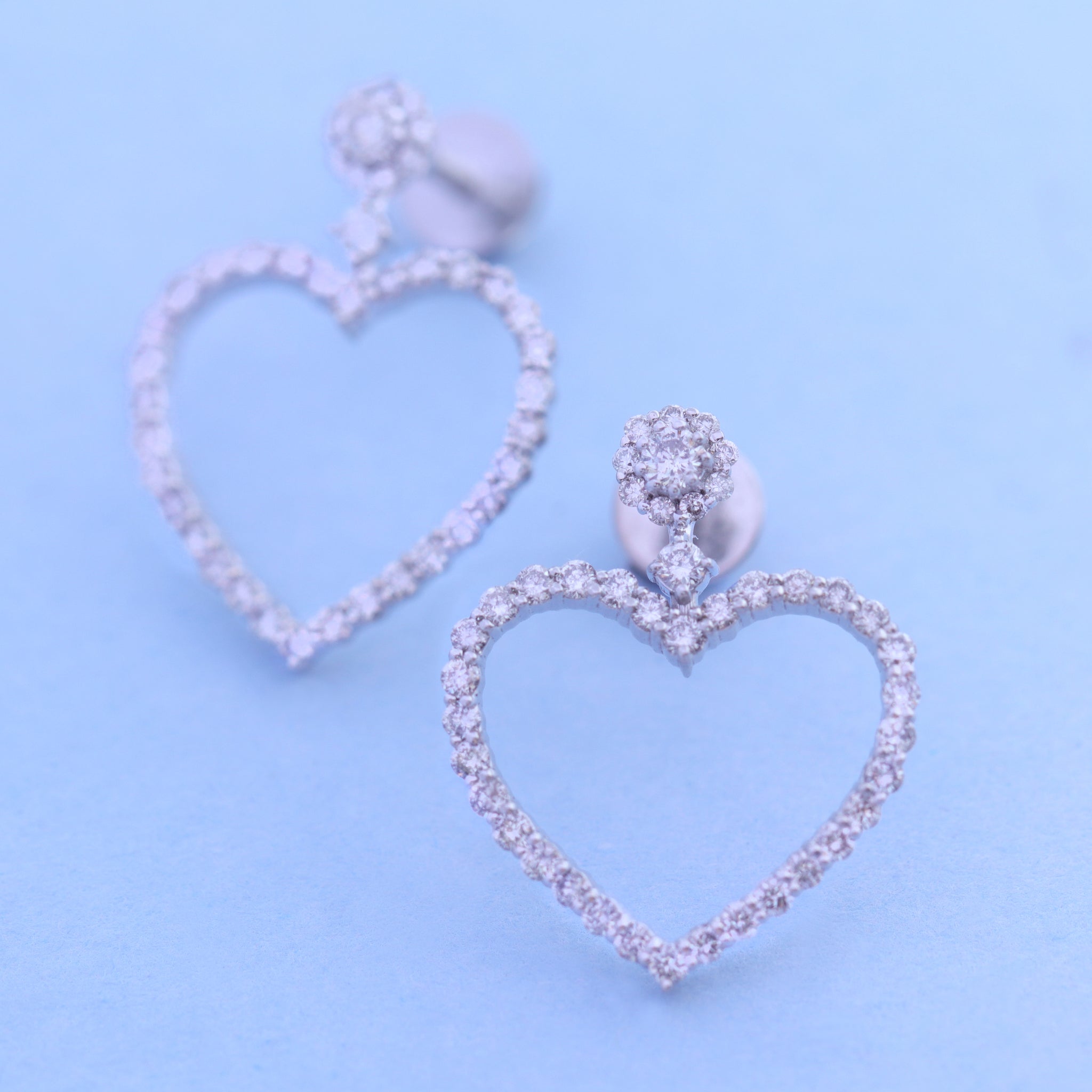 Heart Silver Drop Earring