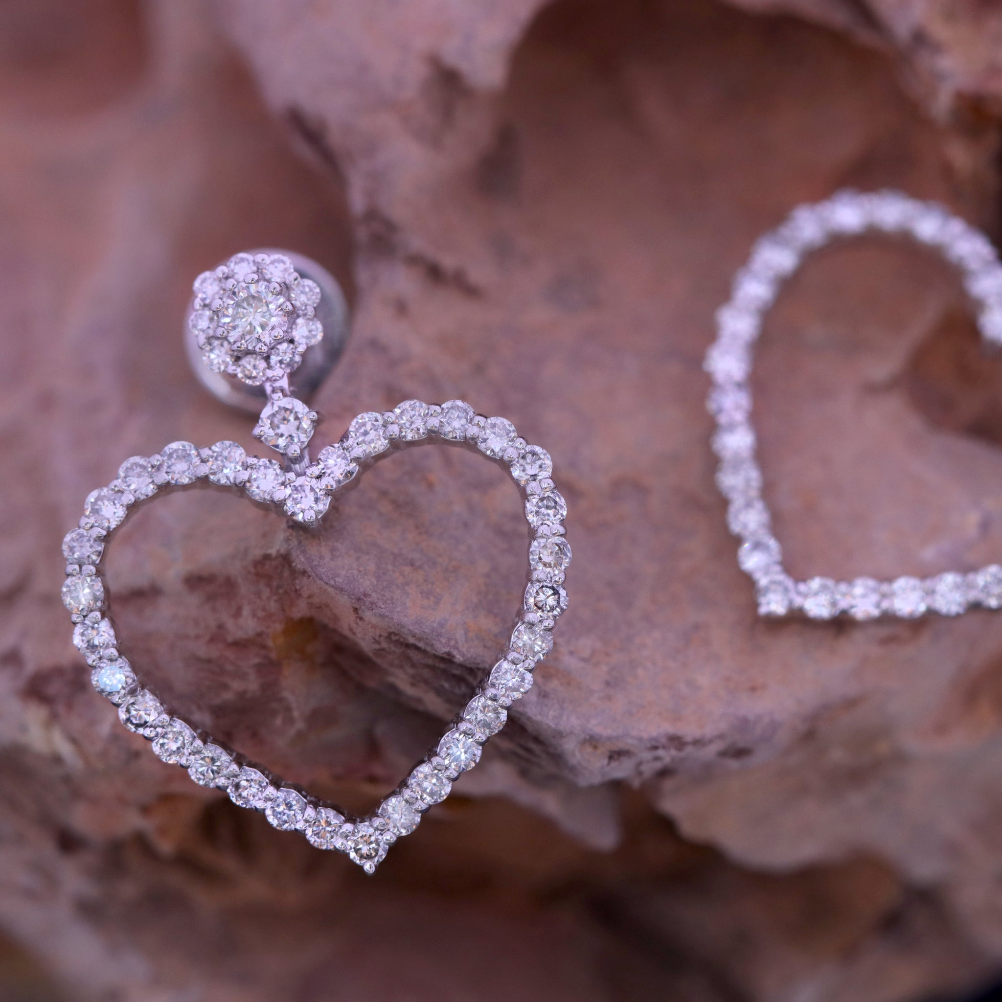 Heart Silver Drop Earring