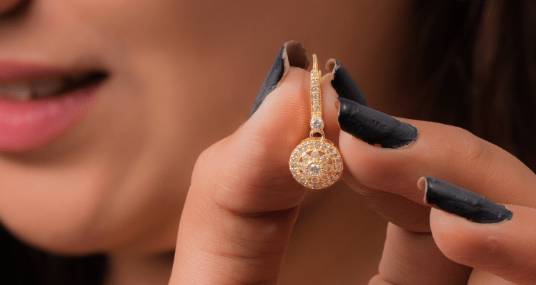 silver jewellery drop earring for women
