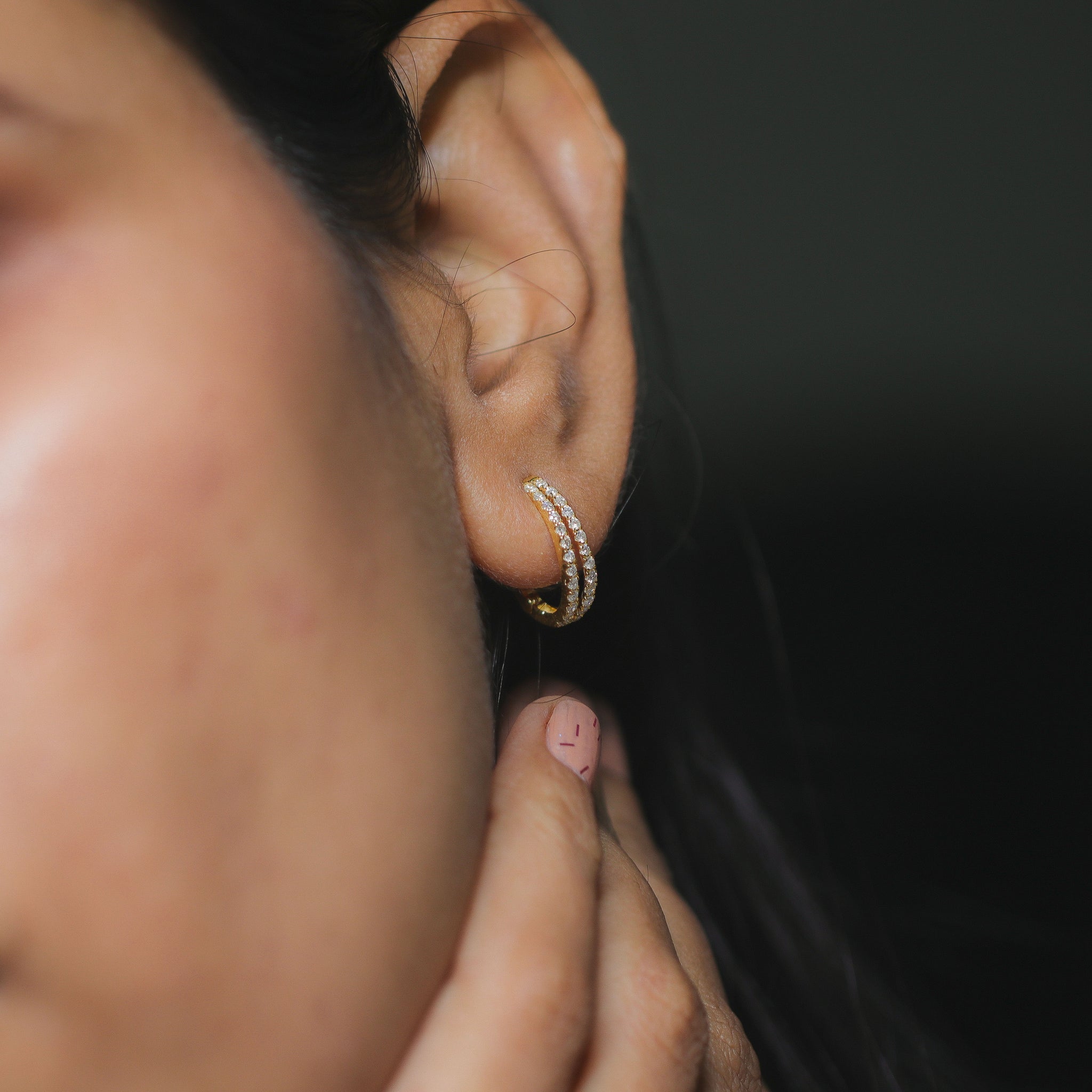 women Diamond jewellery Hoop Earrings