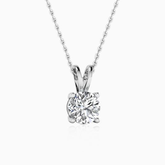 Brilliance Solitaire Silver Pendant Necklace