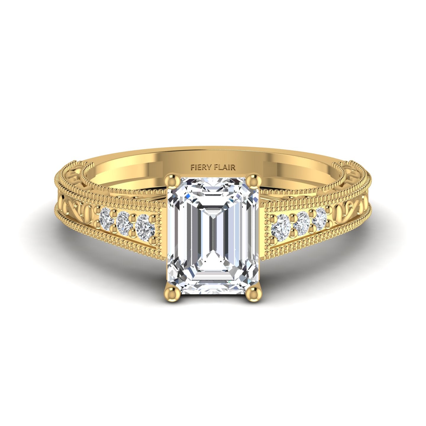 Emerald Lab Diamond Ring