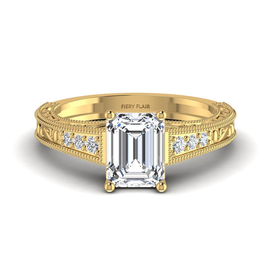 Emerald Lab Diamond Ring