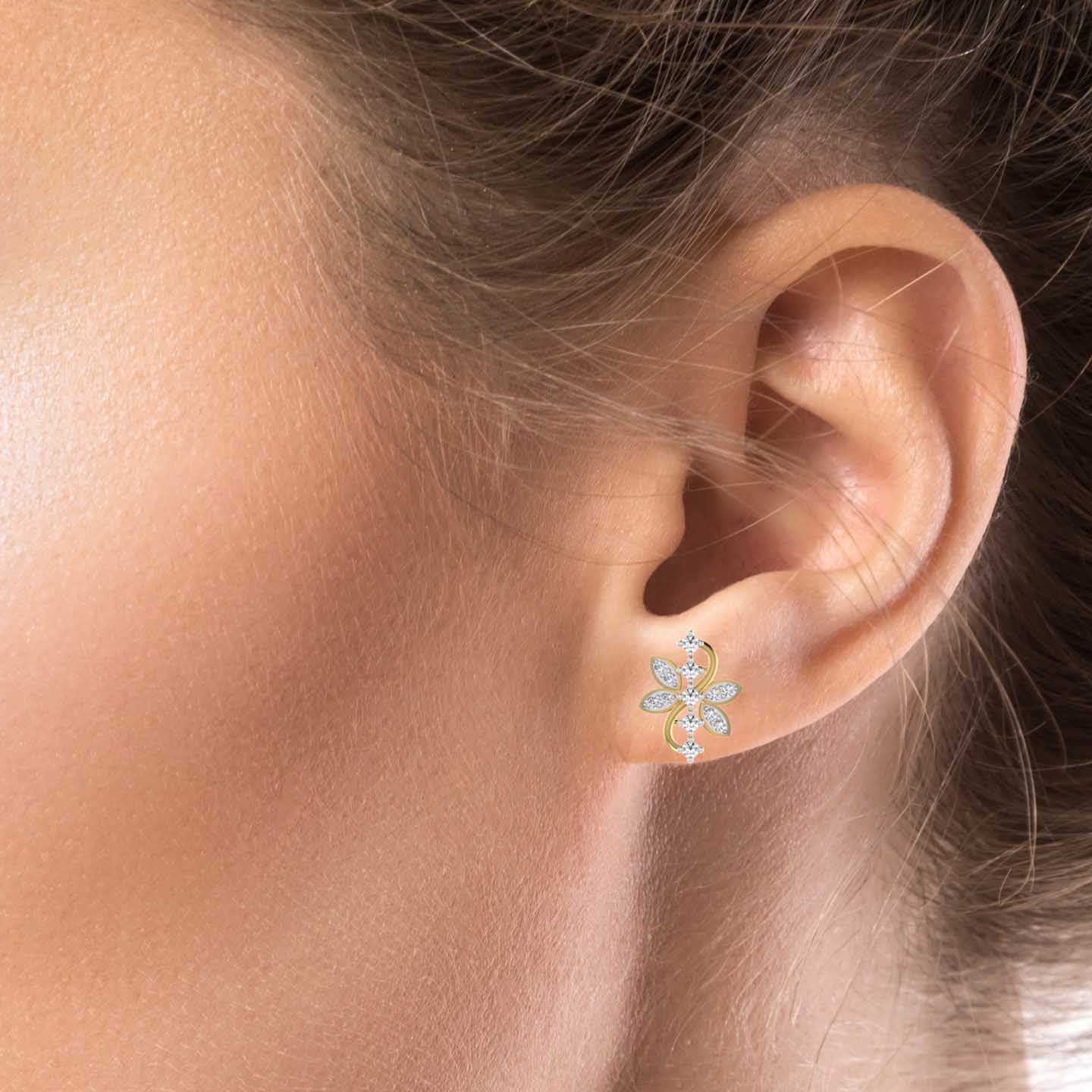 Silver Floral Opulence Stud Earrings
