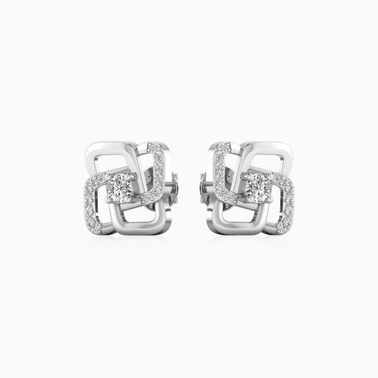 Crystal Silver Stud Earring