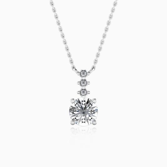 Enchanting Solitaire Silver Pendant Necklace