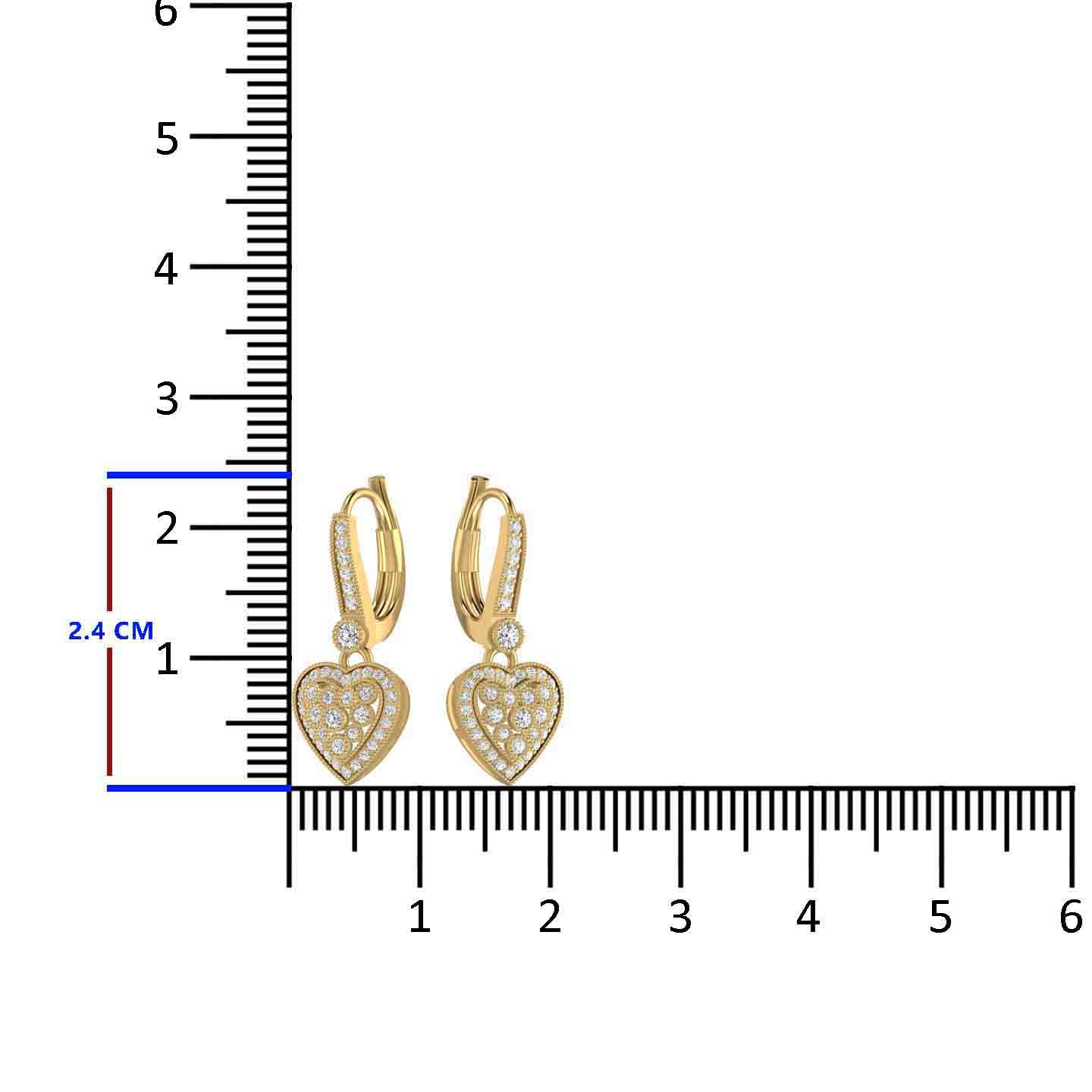 Silver Heart Drop Earrings