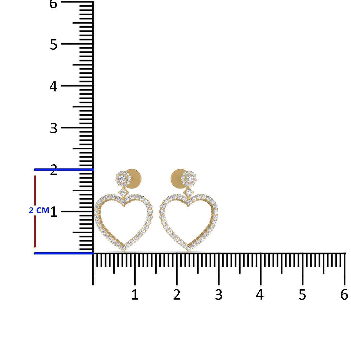 Heart Silver Drop Earring