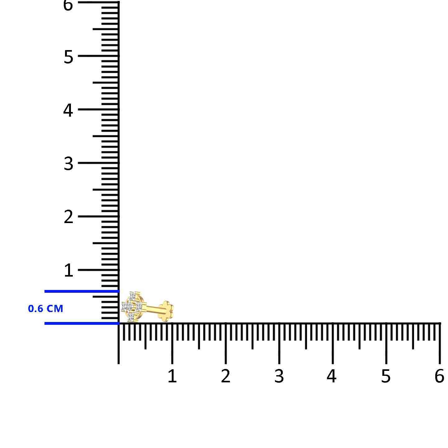Round Design Diamond Nose Pin