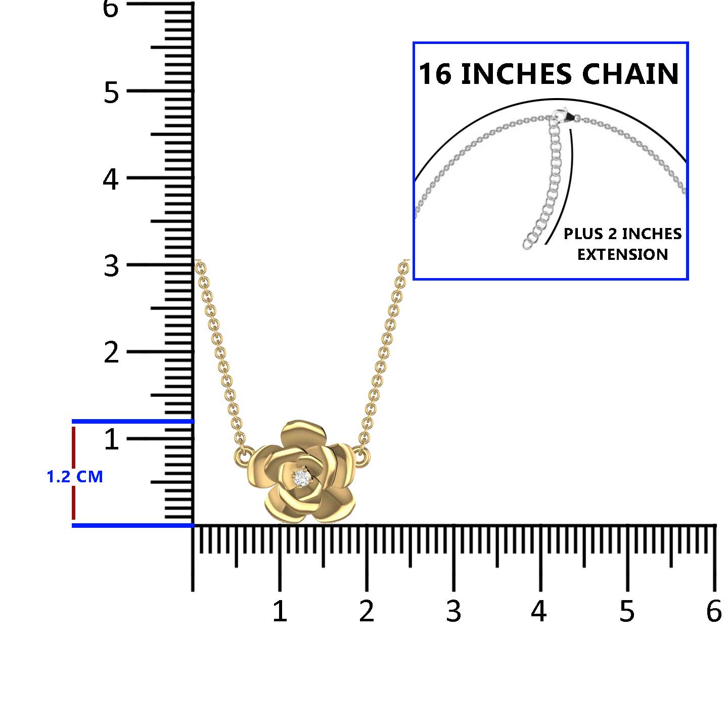 Rose Silver Pendant Necklace