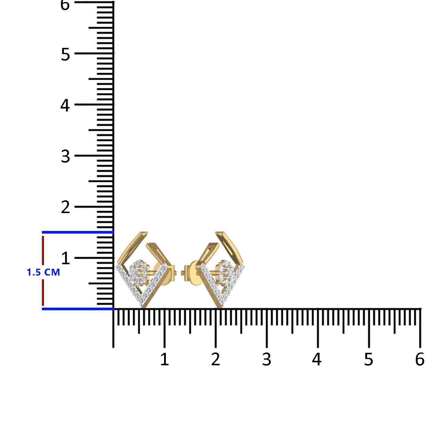 Square Open Diamond Stud Earrings