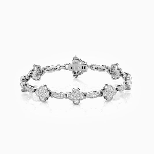 Shimmering Motif Silver Bracelet
