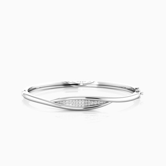 Exquisite Silver Twisted Leaf Bracelet