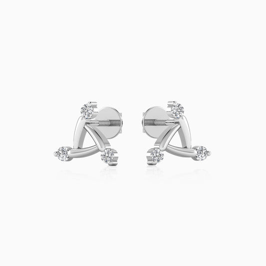 Triangle Shape Silver Stud Earring